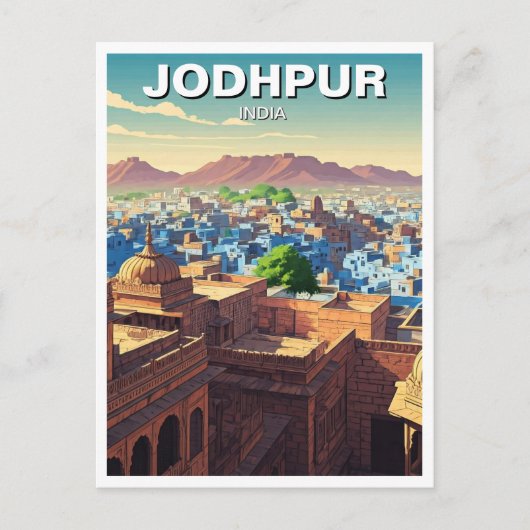 Carte Postale Jodhpur Inde Maisons bleues (Devant)