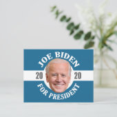 Carte Postale Joe Biden 2020 - Design classique photo bleu blanc (Debout devant)