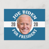 Carte Postale Joe Biden 2020 - Design classique photo bleu blanc (Devant)