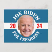 Carte Postale Joe Biden 2024 - Conception Classique Photo Bleu B (Devant)