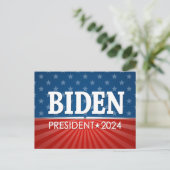 Carte Postale Joe Biden 2024 - étoiles emblématiques rayures (Debout devant)