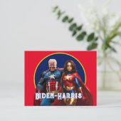 Carte Postale Joe Biden et Kamala Harris en super-héros (Debout devant)