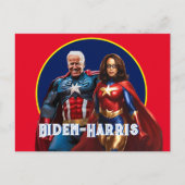 Carte Postale Joe Biden et Kamala Harris en super-héros (Devant)