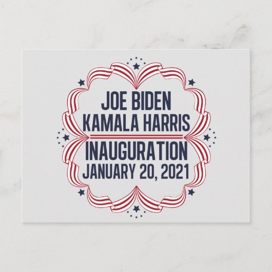 Carte Postale Joe Biden Kamala Harris Inauguration 2021 (Devant)