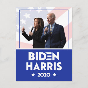Carte Postale JOE BIDEN KAMALA HARRIS MICROPHONE Discours 2020