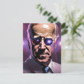 Carte Postale Joe Biden Lunettes de soleil violet Arrière - plan (Debout devant)