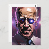 Carte Postale Joe Biden Lunettes de soleil violet Arrière - plan (Devant / Derrière)