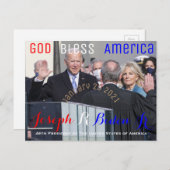 Carte Postale Joe Biden prêtant serment d'office le 20 janvier (Devant / Derrière)