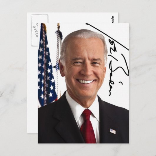 Carte postale Joe Biden Signature (Devant / Derrière)