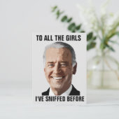CARTE POSTALE JOE BIDEN TOUTES LES FILLES QUE J'AI FLAIREEES AVA (Debout devant)