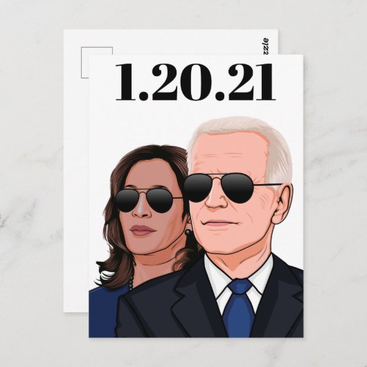 Carte Postale Joe et Kamala Aviators (Devant / Derrière)