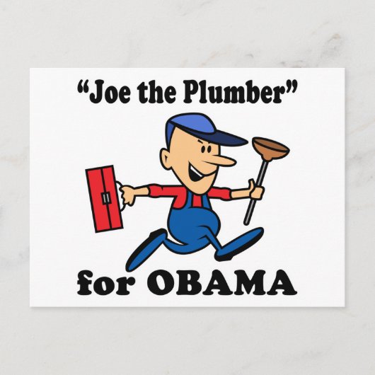 Carte Postale Joe le Plombier pour Obama (Devant)