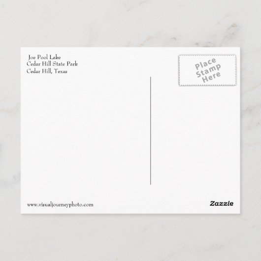 Carte postale Joe Pool Lake (Dos)