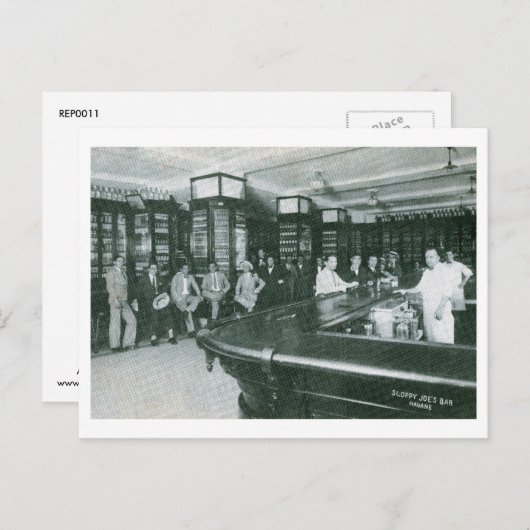 Carte Postale Joe's Bar, La Havane, Cuba (Devant / Derrière)