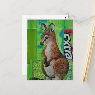 Carte Postale Joey dans Journal de Bordure Collage de Techniques