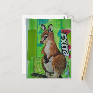 Carte Postale Joey dans Journal de Bordure Collage de Techniques
