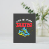 Carte Postale Jogging cadeau runner - simple course (Debout devant)