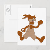 Carte Postale Jogging Cartoon Rabbit (Devant / Derrière)