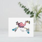 Carte Postale jogging stupide et mignon qui tourne flamingo (Debout devant)
