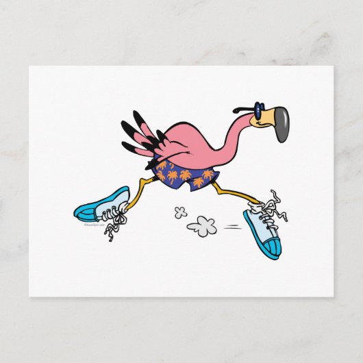 Carte Postale jogging stupide et mignon qui tourne flamingo (Devant)