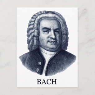 Carte Postale Johann Sebastian Bach, bleu