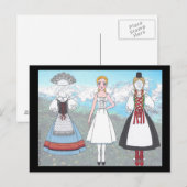 Carte postale Johanna of Switzerland Paper Doll (Devant / Derrière)