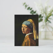Carte Postale Johannes Vermeer art - Fille avec une oreille perl (Debout devant)