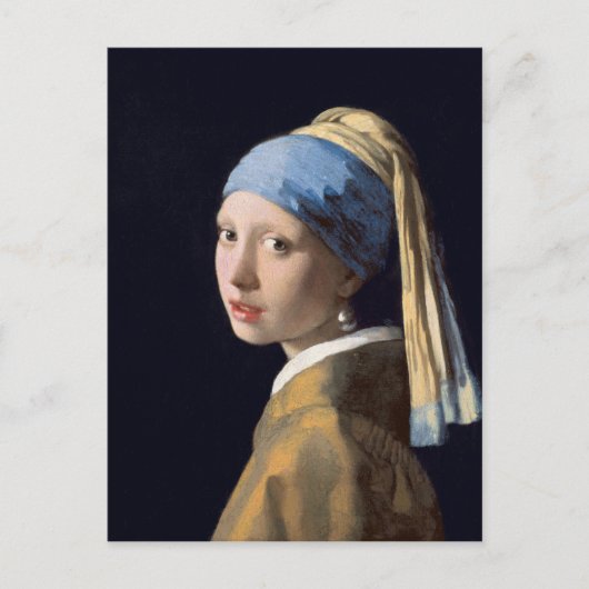 Carte Postale JOHANNES VERMEER - Fille avec une perle d'oreille  (Devant)