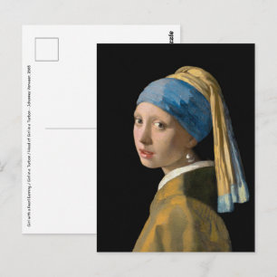 Carte Postale Johannes Vermeer - Jeune fille au collier de perle