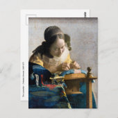 Carte Postale Johannes Vermeer - La Dentellière (Devant / Derrière)
