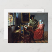 Carte Postale Johannes Vermeer Le Verre À Vins (Devant / Derrière)