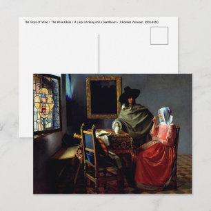 Carte Postale Johannes Vermeer - Le Verre de Vin