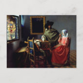 Carte Postale Johannes Vermeer - Le Verre de Vin (Devant)