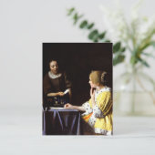 Carte Postale Johannes Vermeer - Maîtresse et Servante (Debout devant)