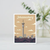 Carte Postale Johannesburg Afrique du Sud Art Travel Illustratio (Debout devant)