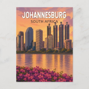 Carte Postale Johannesburg Afrique du Sud Illustration Art de vo