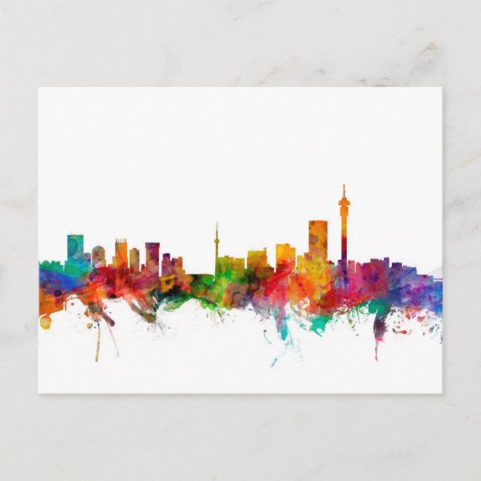 Carte Postale Johannesburg Afrique du Sud Skyline (Devant)