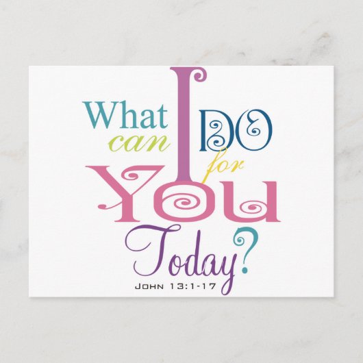 Carte Postale John 13:1-17 Laver les disciples Pieds Écriture-Po (Devant)