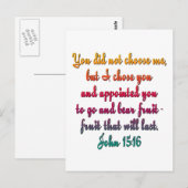 Carte Postale John 15:16 (Devant / Derrière)