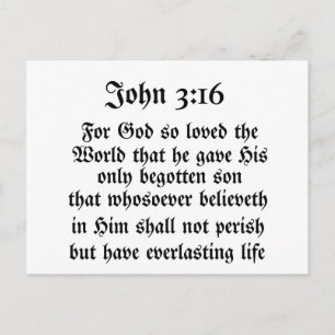Carte Postale John 3:16