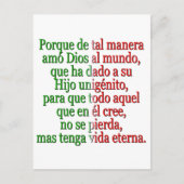 Carte Postale John 3:16 Espagnol (Devant)