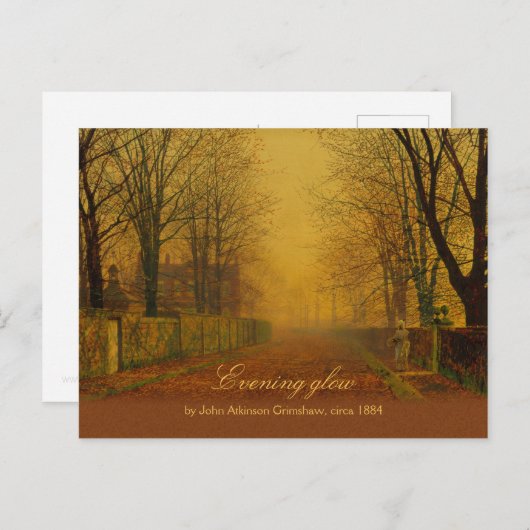 Carte Postale John Atkinson Grimshaw Evening glow CC0869 (Devant / Derrière)