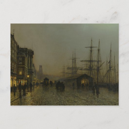 Carte Postale John Atkinson Grimshaw - Glasgow, samedi soir (Devant)