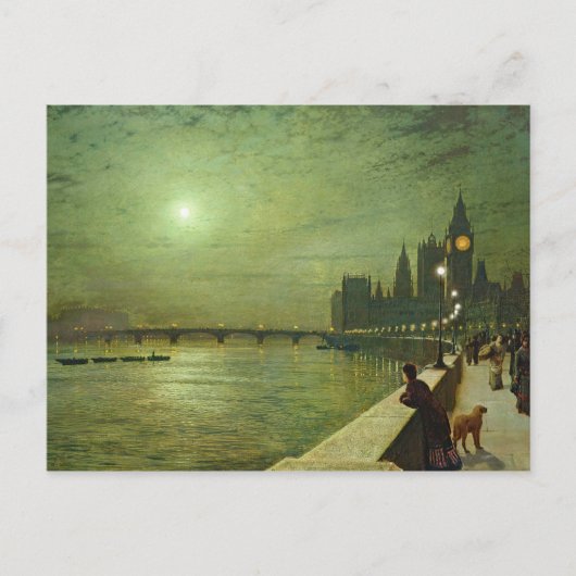 Carte Postale John Atkinson Grimshaw - Réflexions sur la Tamise (Devant)