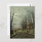 Carte Postale John Atkinson Grimshaw - Une Lune d'hiver (Devant / Derrière)