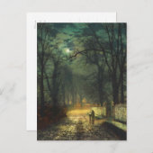 Carte Postale John Atkinson Grimshaw Une voie lune 1874 (Devant / Derrière)