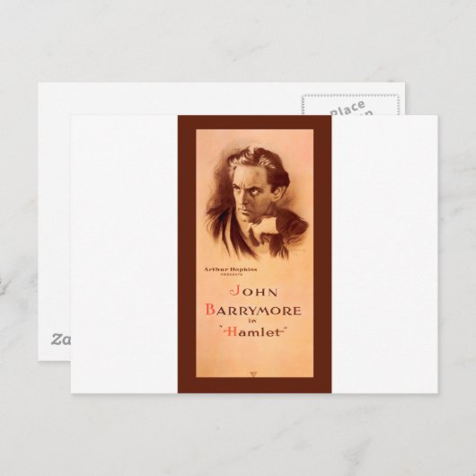 Carte Postale John Barrymore Dans Hamlet Broadway 1922 (Devant / Derrière)