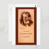 Carte Postale John Barrymore dans Hamlet Broadway 1922 (Devant / Derrière)