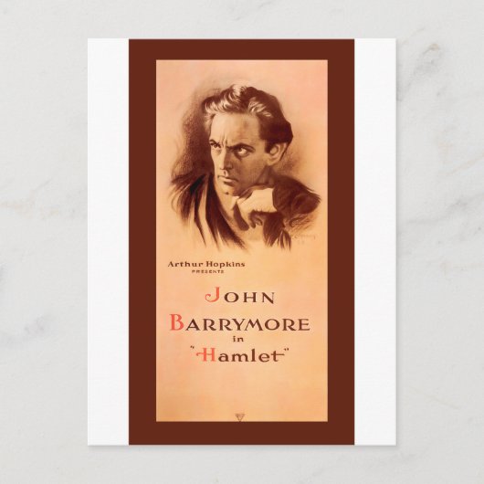 Carte Postale John Barrymore dans Hamlet Broadway 1922 (Devant)