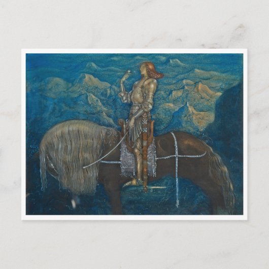 Carte Postale John Bauer Chevalier de Parmi les Gnomes (Devant)